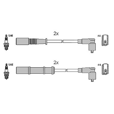 Hüco Zündleitungssatz [Hersteller-Nr. 134972] für Ford, Lancia, Fiat