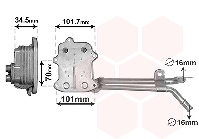 Van Wezel Ölkühler, Motoröl [Hersteller-Nr. 03013702] für Seat, Audi, Skoda, VW
