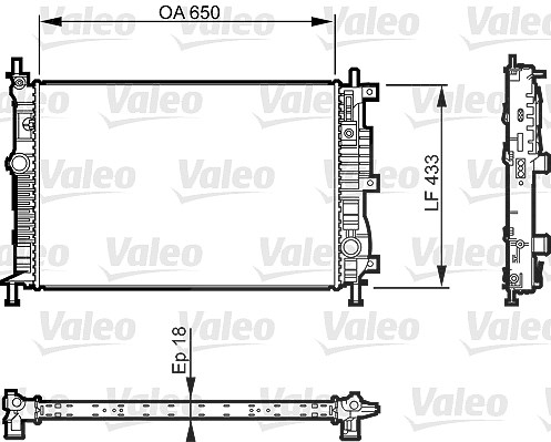 Valeo Kühler, Motorkühlung [Hersteller-Nr. 735555] für Peugeot (df-psa), Ds, BMW, Fiat, Citroën, Vauxhall, Opel, Peugeot