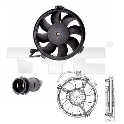 Tyc Lüfter, Motorkühlung [Hersteller-Nr. 802-0004] für Audi, VW
