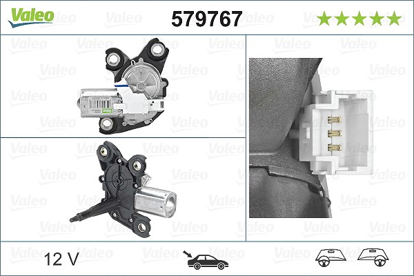 Valeo Wischermotor [Hersteller-Nr. 579767] für Vauxhall, Peugeot, Citroën, Opel