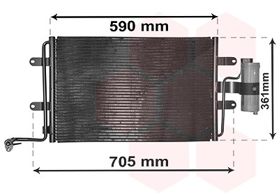 Van Wezel Kondensator, Klimaanlage mit Trockner [Hersteller-Nr. 03015130] für Skoda, VW, Seat, Audi