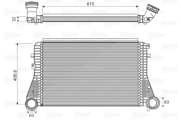Valeo Ladeluftkühler [Hersteller-Nr. 818795] für Seat, Skoda, Audi, VW
