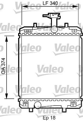 Valeo Kühler, Motorkühlung [Hersteller-Nr. 735072] für Toyota, Peugeot, Citroën