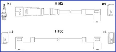 Hüco Zündkabelsatz [Hersteller-Nr. 134784] für VW, Seat