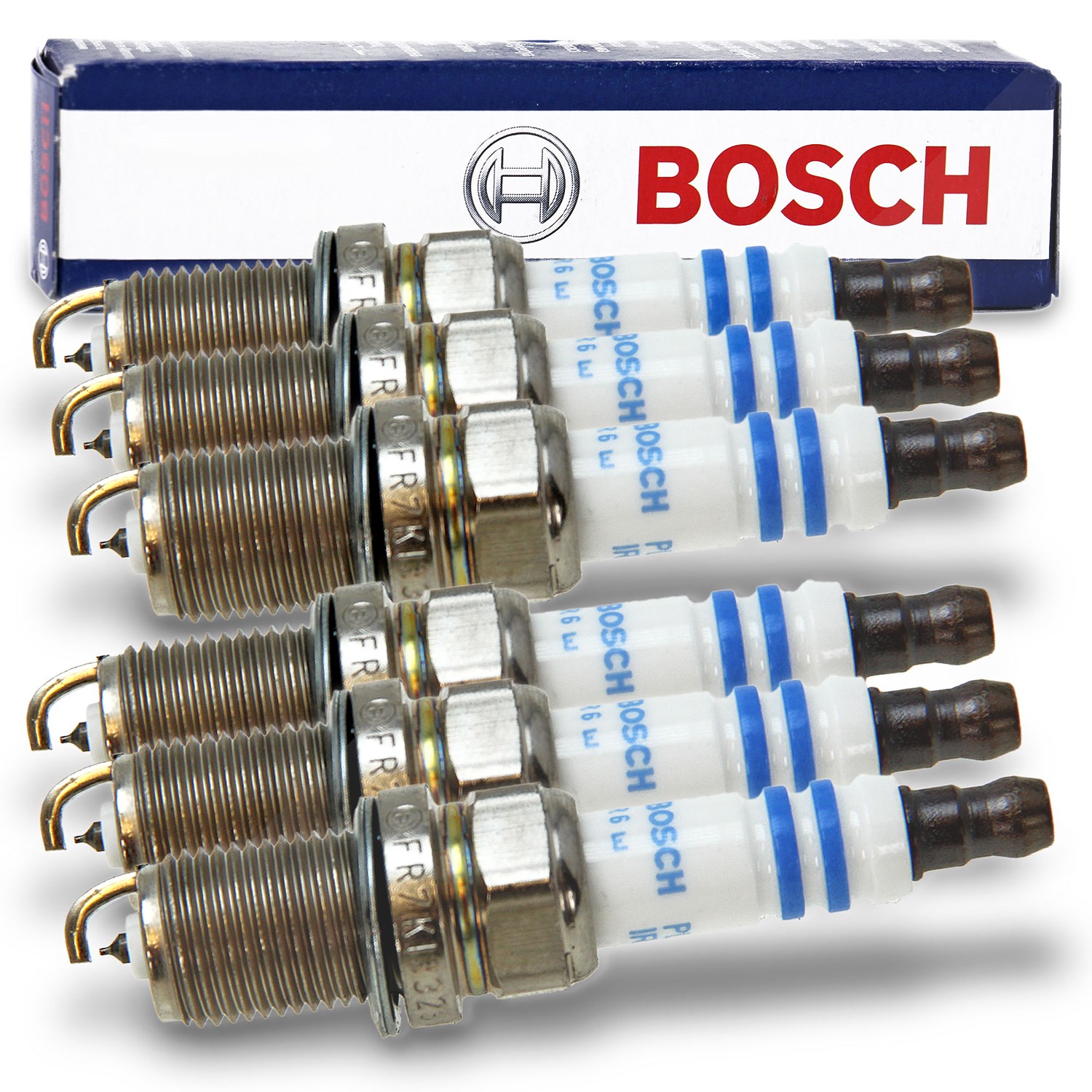 Bosch 6x Zündkerze FR7KI332S [Hersteller-Nr. 0242236571] für VW, Puch, Ssangyong, Renault, BMW, Lexus, Hyundai, Toyota, Ford Usa, Saab, Dodge, Mercede