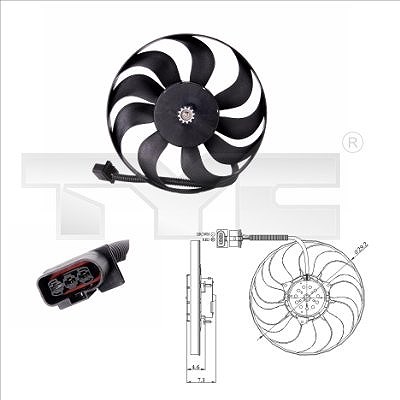 Tyc Lüfter, Motorkühlung [Hersteller-Nr. 837-0006] für VW, Skoda, Seat
