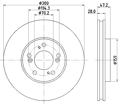 Hella Bremsscheibe [Hersteller-Nr. 8DD355108-141] für Honda