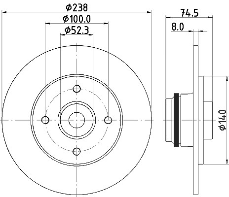 Hella Bremsscheibe [Hersteller-Nr. 8DD355123-431] für Renault