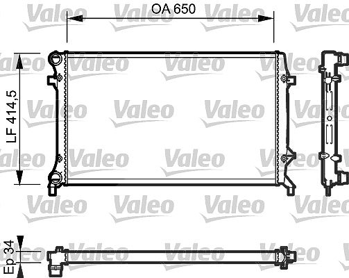 Valeo Kühler, Motorkühlung [Hersteller-Nr. 735120] für Seat, Audi, VW, Skoda