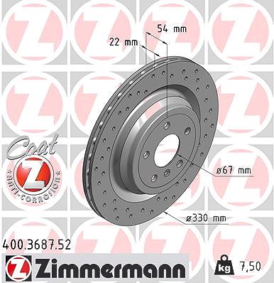 Zimmermann Bremsscheibe [Hersteller-Nr. 400.3687.52] für Mercedes-Benz