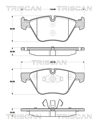 Triscan Bremsbelagsatz, Scheibenbremse [Hersteller-Nr. 811011029] für BMW, Jaguar