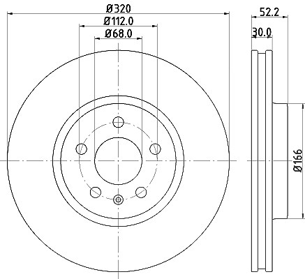 Hella 1x Bremsscheibe Vorderachse Belüftet [Hersteller-Nr. 8DD355113-911] für Audi