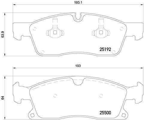 Brembo Bremsbelagsatz, Scheibenbremse [Hersteller-Nr. P50108] für Mercedes-Benz