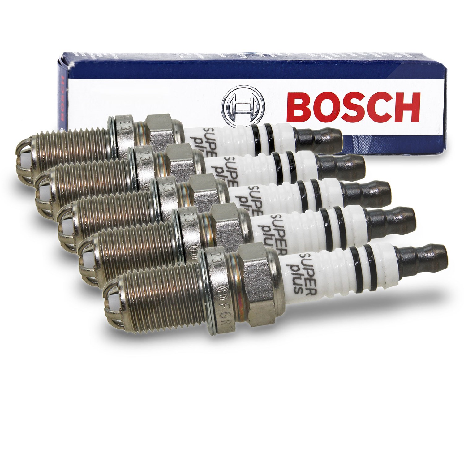 Bosch 5x Zündkerze FGR7DQE+ [Hersteller-Nr. 0242235748] für Volvo, Citroën