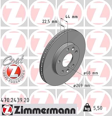 Zimmermann Bremsscheibe Vorderachse Belüftet [Hersteller-Nr. 470.2439.20] für Dacia, Renault