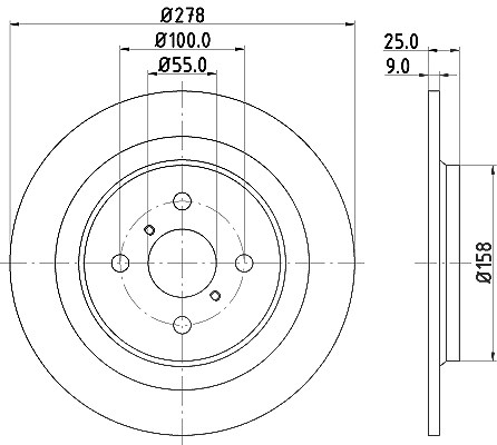 Hella Bremsscheibe [Hersteller-Nr. 8DD355114-051] für Toyota, Daihatsu