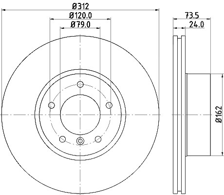 Hella Bremsscheibe [Hersteller-Nr. 8DD355115-381] für BMW