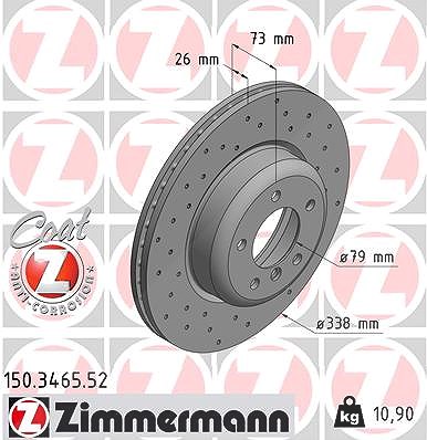 Zimmermann 1x Bremsscheibe [Hersteller-Nr. 150.3465.52] für BMW
