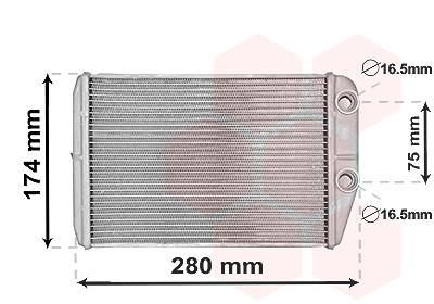 Van Wezel Wärmetauscher, Innenraumheizung [Hersteller-Nr. 17006410] für Citroën, Fiat, Opel, Peugeot