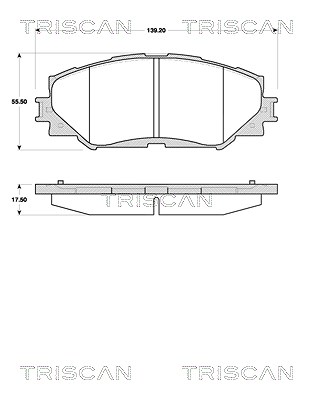 Triscan Bremsbelagsatz, Scheibenbremse [Hersteller-Nr. 811013070] für Subaru, Lexus, Toyota