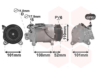 Van Wezel Kompressor, Klimaanlage [Hersteller-Nr. 0600K567] für Mini, BMW