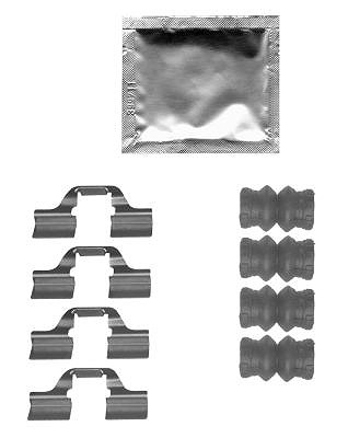 Hella Zubehörsatz, Scheibenbremsbelag [Hersteller-Nr. 8DZ355205-361] für Renault, Toyota