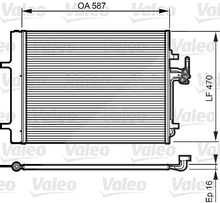 Valeo Kondensator, Klimaanlage [Hersteller-Nr. 814184] für Land Rover, Ford