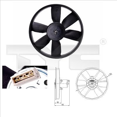Tyc Lüfter, Motorkühlung [Hersteller-Nr. 837-0009] für VW
