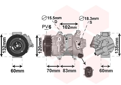 Van Wezel Kompressor, Klimaanlage [Hersteller-Nr. 5300K627] für Toyota