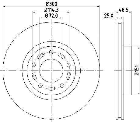 Hella Bremsscheibe [Hersteller-Nr. 8DD355110-891] für Mazda