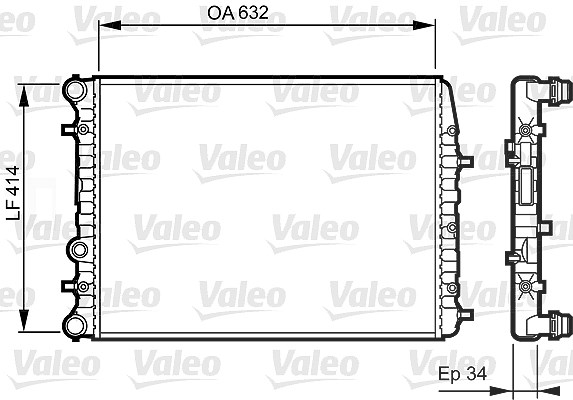 Valeo Kühler, Motorkühlung [Hersteller-Nr. 732864] für Seat, VW, Skoda