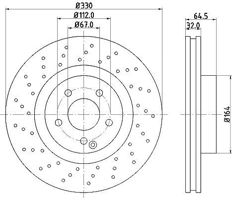 Hella Bremsscheibe [Hersteller-Nr. 8DD355127-951] für Mercedes-Benz