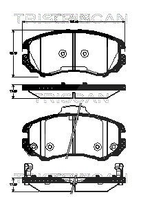 Triscan Bremsbelagsatz, Scheibenbremse [Hersteller-Nr. 811043027] für Hyundai, Kia