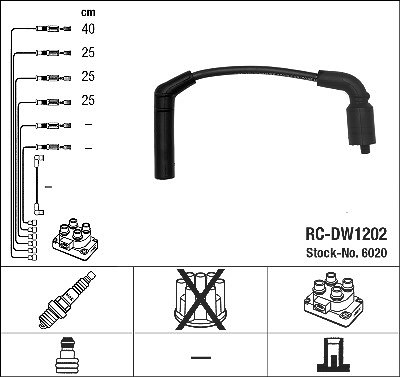 Ngk Zündleitungssatz [Hersteller-Nr. 6020] für Daewoo, Chevrolet