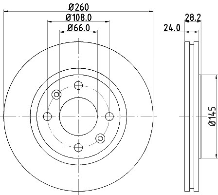 Hella Bremsscheibe [Hersteller-Nr. 8DD355105-031] für Peugeot