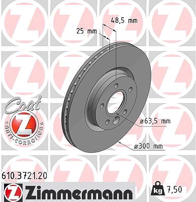 Zimmermann Bremsscheibe [Hersteller-Nr. 610.3721.20] für Volvo