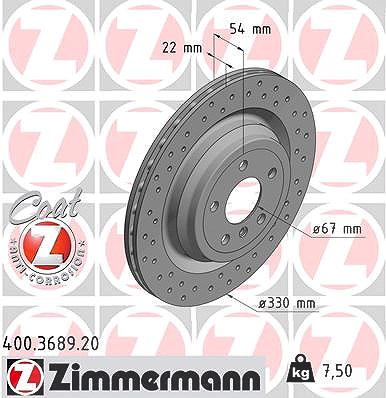Zimmermann Bremsscheibe [Hersteller-Nr. 400.3689.20] für Mercedes-Benz