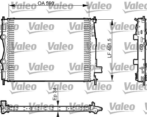 Valeo Kühler, Motorkühlung [Hersteller-Nr. 735380] für Nissan