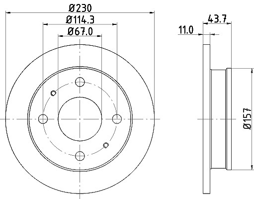 Hella Bremsscheibe [Hersteller-Nr. 8DD355107-171] für Hyundai