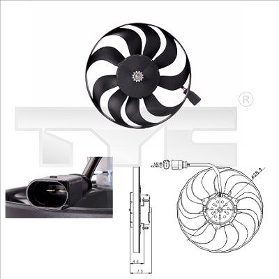 Tyc Lüfter, Motorkühlung [Hersteller-Nr. 802-0001] für Audi, VW