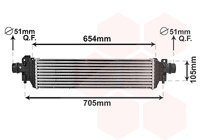 Van Wezel Ladeluftkühler [Hersteller-Nr. 37004664] für Chevrolet, Opel