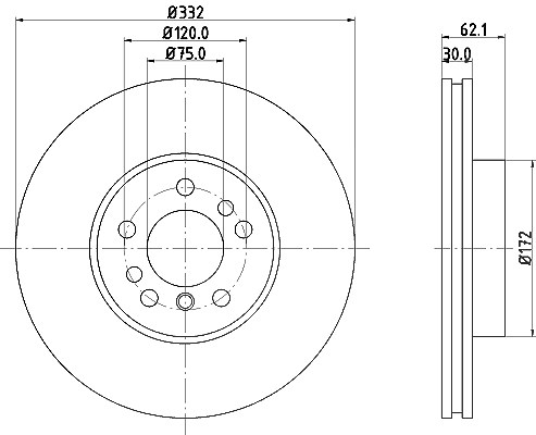 Hella Bremsscheibe [Hersteller-Nr. 8DD355127-631] für BMW