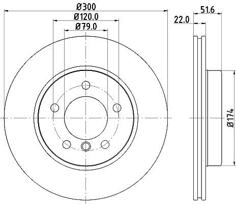 Hella Bremsscheibe [Hersteller-Nr. 8DD355106-551] für BMW, Alpina