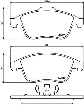 Brembo Bremsbelagsatz, Scheibenbremse [Hersteller-Nr. P68045] für Renault