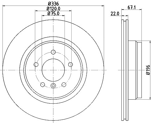Hella Bremsscheibe [Hersteller-Nr. 8DD355111-961] für BMW
