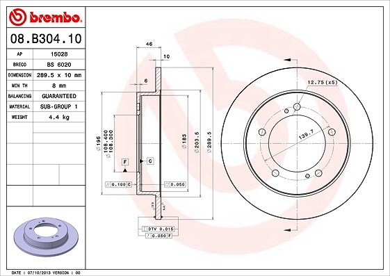 Brembo Bremsscheibe [Hersteller-Nr. 08.B304.10] für Suzuki