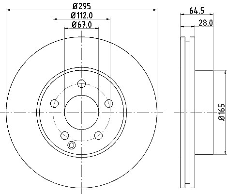 Hella Bremsscheibe Vorderachse Belüftet [Hersteller-Nr. 8DD355114-201] für Mercedes-Benz