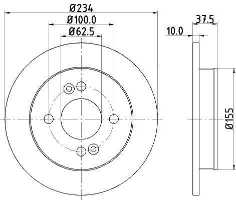 Hella Bremsscheibe [Hersteller-Nr. 8DD355112-801] für Hyundai, Kia