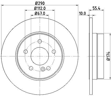 Hella Bremsscheibe [Hersteller-Nr. 8DD355104-321] für Mercedes-Benz